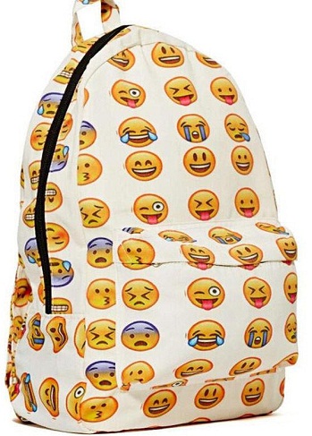 „Emoji“ reljefinis mokyklos krepšys
