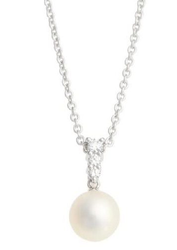 Kultivuotas karoliai su perlų pakabuku