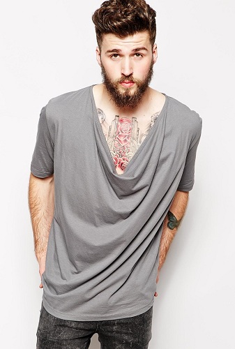 „Cowl Neck“ vyriški marškinėliai