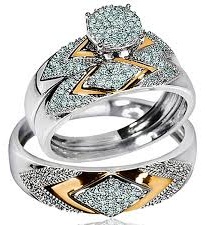 Platininių vestuvinių žiedų rinkinys vyrams ir moterims