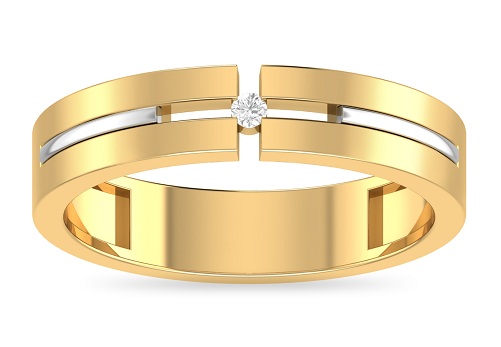 14 karatų aukso vestuvinis žiedas su deimantu