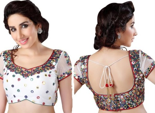 Aynalı İş Saree Bluz Tasarım