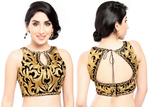 Saree Kaplan Desenli Bluz Modeli