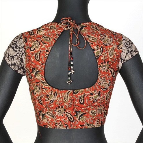 Pot Boyun Saree Bluz Tasarımları