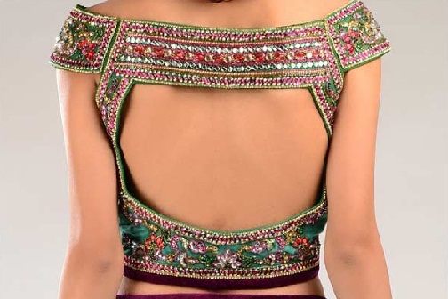 Off Omuz Sırt Boyun Saree Bluz