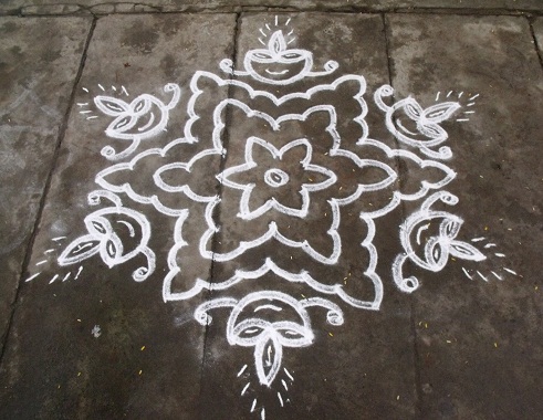 Lengvas 13 taškų Rangoli