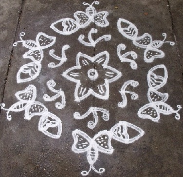 11 Noktalı Kelebek Rangoli