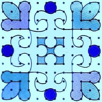 Renkli 12 Nokta Rangoli