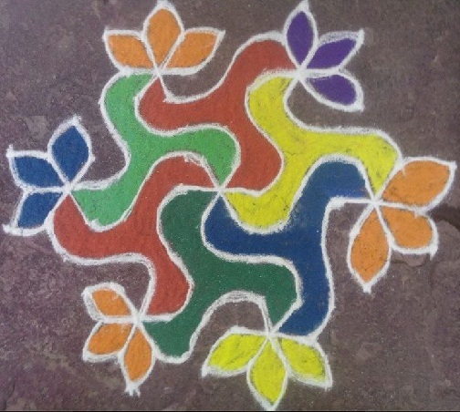 Geometrik Çiçek Rangoli