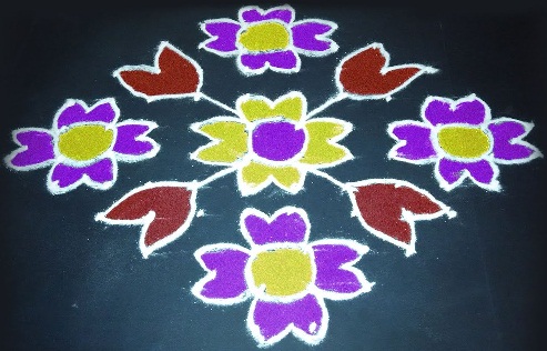 Paprastas 12 taškų Rangoli