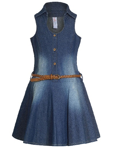 Džinsinio marškinių stiliaus suknelė
