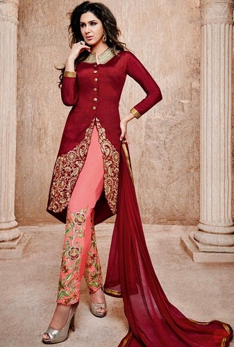 Tasarımcı Churidar ile Salwar Suit