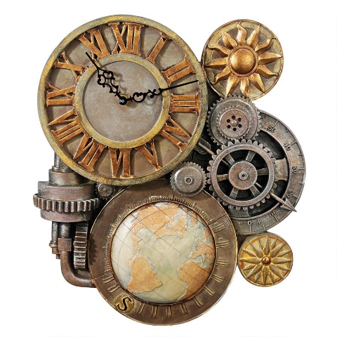 „Gears of Time“ skulptūrinis sieninis laikrodis