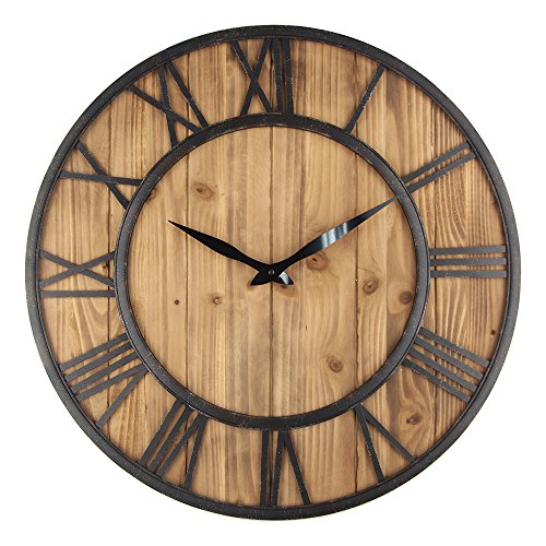Rustik Vintage Metal ve Ahşap Saat