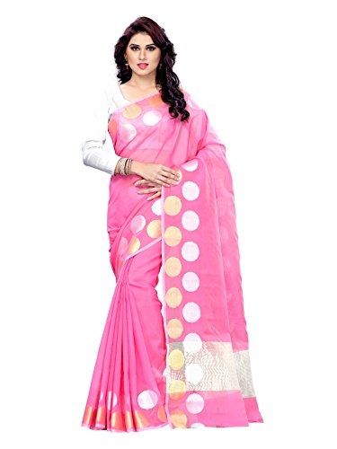 Pembe Beyaz Kancheepuram İpek Sari