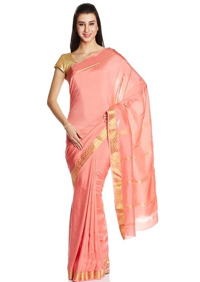 Şeftali Chamundi İpek Saree