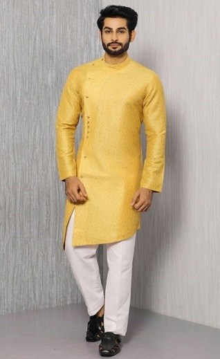 Yan Düğme Tasarımlı Tasarımcı Kurta Pijama