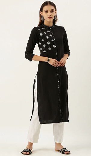 Nakışlı Tasarım Kurta Pijama