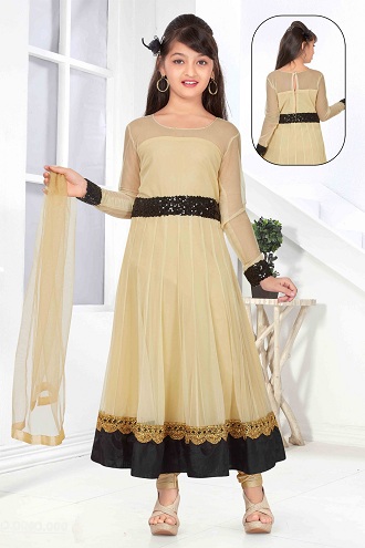 Auksinė tinklinė Salwar Kameez suknelė