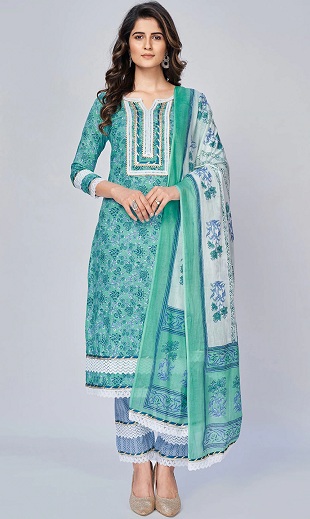 Siuvinėtas tiesus Salwar Kameez kostiumas