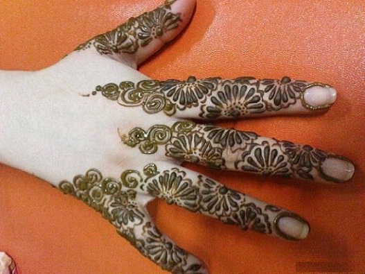 Eldeki Parmak Mehndi Tasarımı