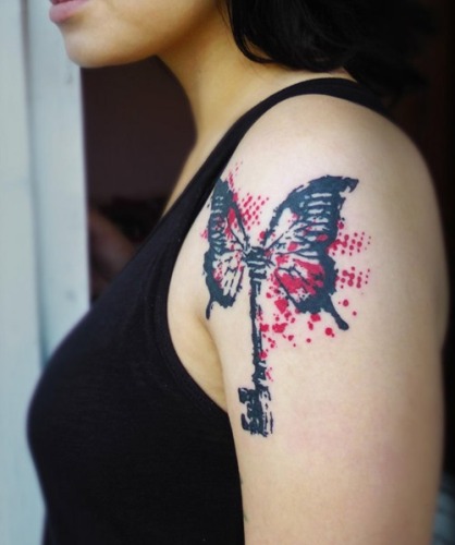 „Butterfly Key Girly“ tatuiruotės dizainas