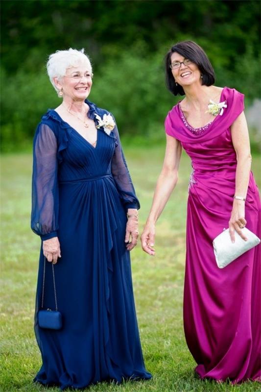 55 γιορτινά νυφικά για μητέρες της νύφης και σημαντικές συμβουλές μητέρα και γιαγιά σε μπλε και μοβ