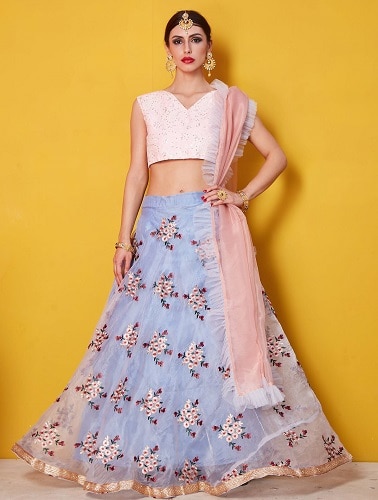 Organze Lehenga