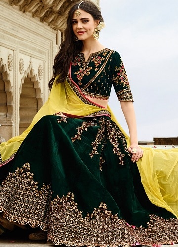 Yeşil Lehenga