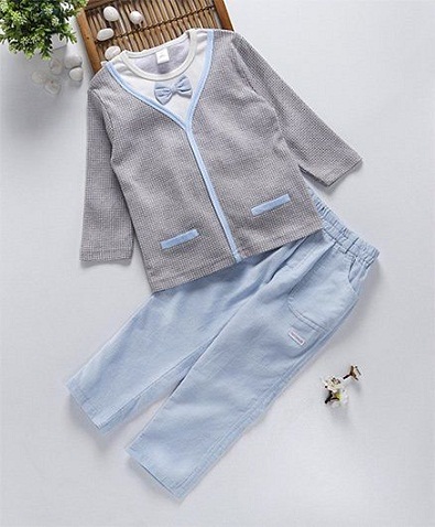 Mock Coat, T-shirt ve Kadife Pantolon
