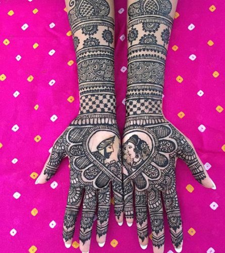 Meilės Mehndi dizainas vestuvių tikslais