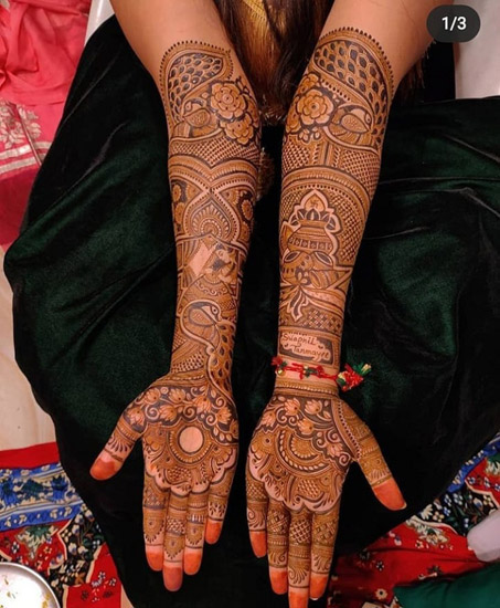 Sudėtingi vestuvių „Mehndi“ dizainai pilnai rankai
