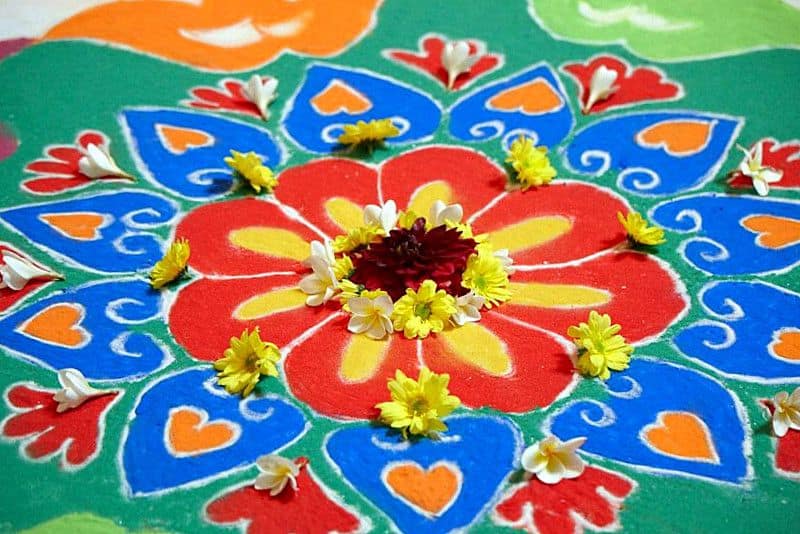 „Rangoli“ dizainas festivaliams