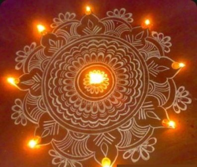 geleneksel rangoli tasarımları