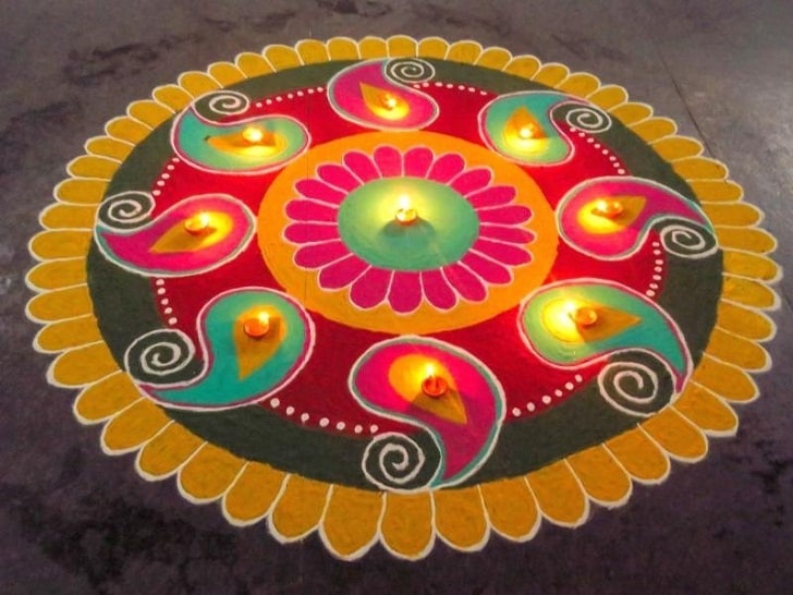 Güzel Rangoli Tasarımları