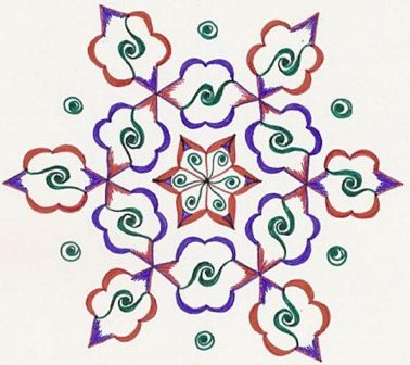 Kolay Zarif Rangoli Tasarımı