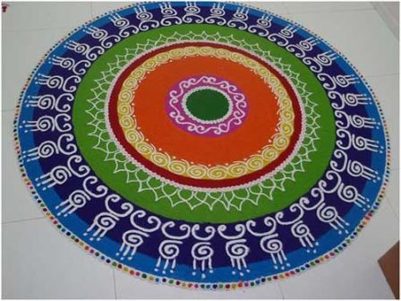Diwali için Daire Rangoli Tasarımı
