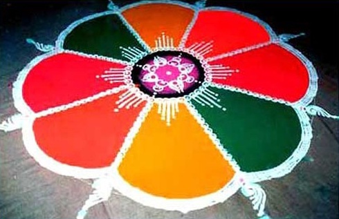 Farklı Tonlarda Rangoli Desenleri