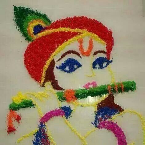 Krishna Geleneksel Rangoli Sanatı