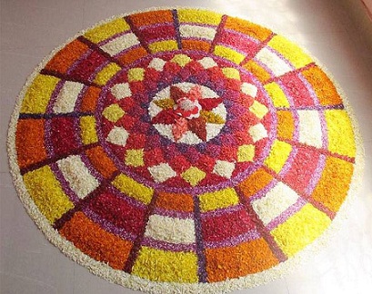 Renkli Pirinçli Rangoli
