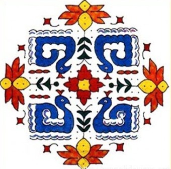 Noktalı Kolay Rangoli Tasarımları