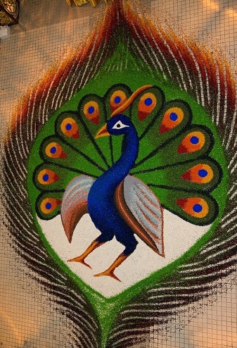 Tavus kuşu Rangoli