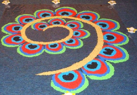 Basit Girdap Rangoli Tasarımı