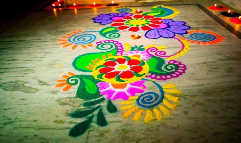 Basit Rangoli Tasarımları
