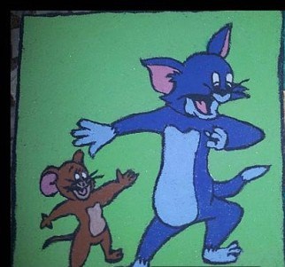 Tomo ir Džerio animacinių filmų „Rangoli“ dizainai
