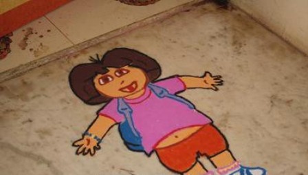 Dora Explorer Explorer Rangoli dizainas