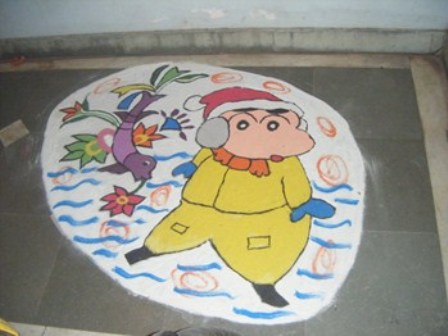 Shin Chan Karikatür Rangoli Tasarımları