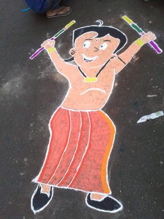 Çizgi Film Chota Bheem Rangoli Kolam