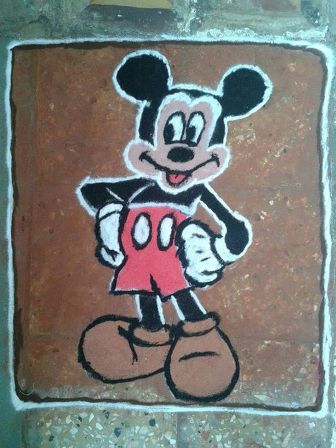 Yeni Mickey Karikatür Rangoli Tasarımları