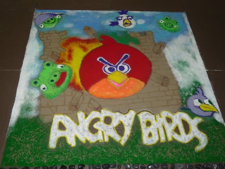 Kolay Karikatür Angry Birds Rangolis